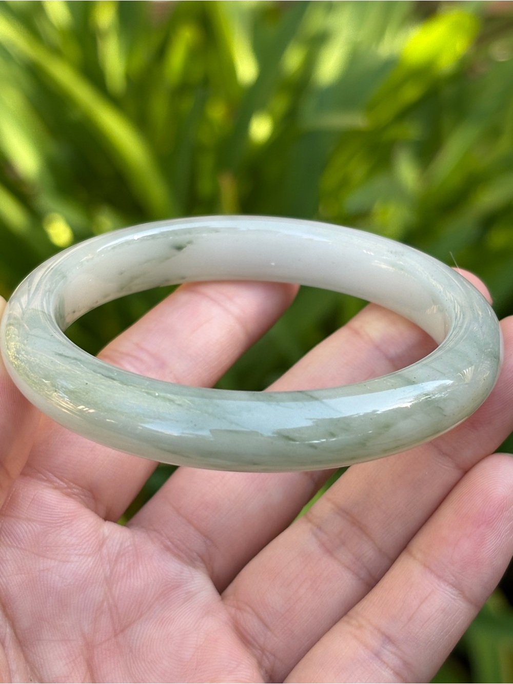 60mm Inner Diameter Green Tianshan Jade Bangle 2685